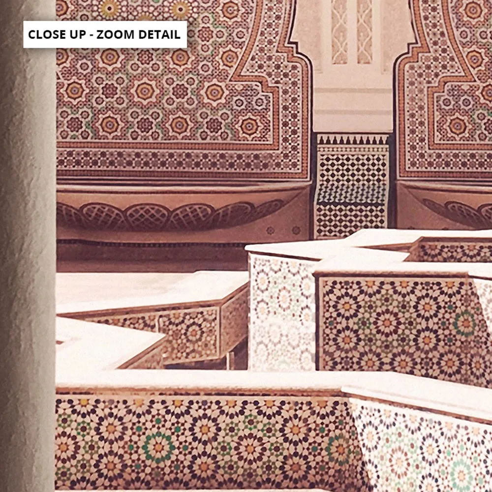 Fountain Plaza in Blush Morocco - Art Print