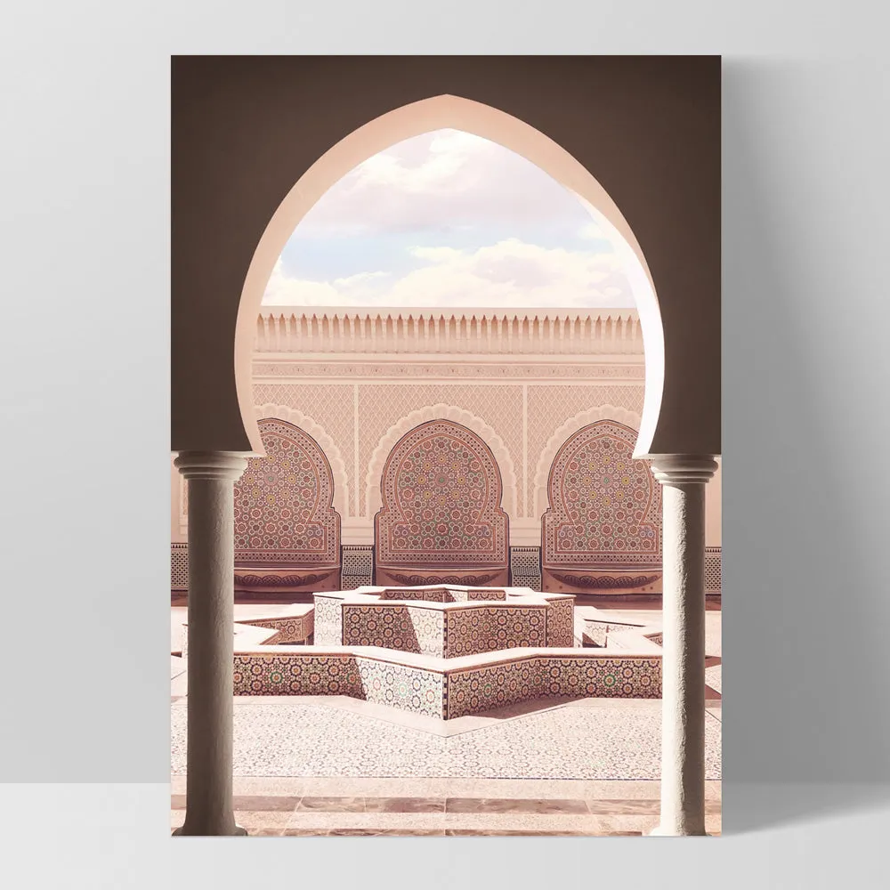 Fountain Plaza in Blush Morocco - Art Print