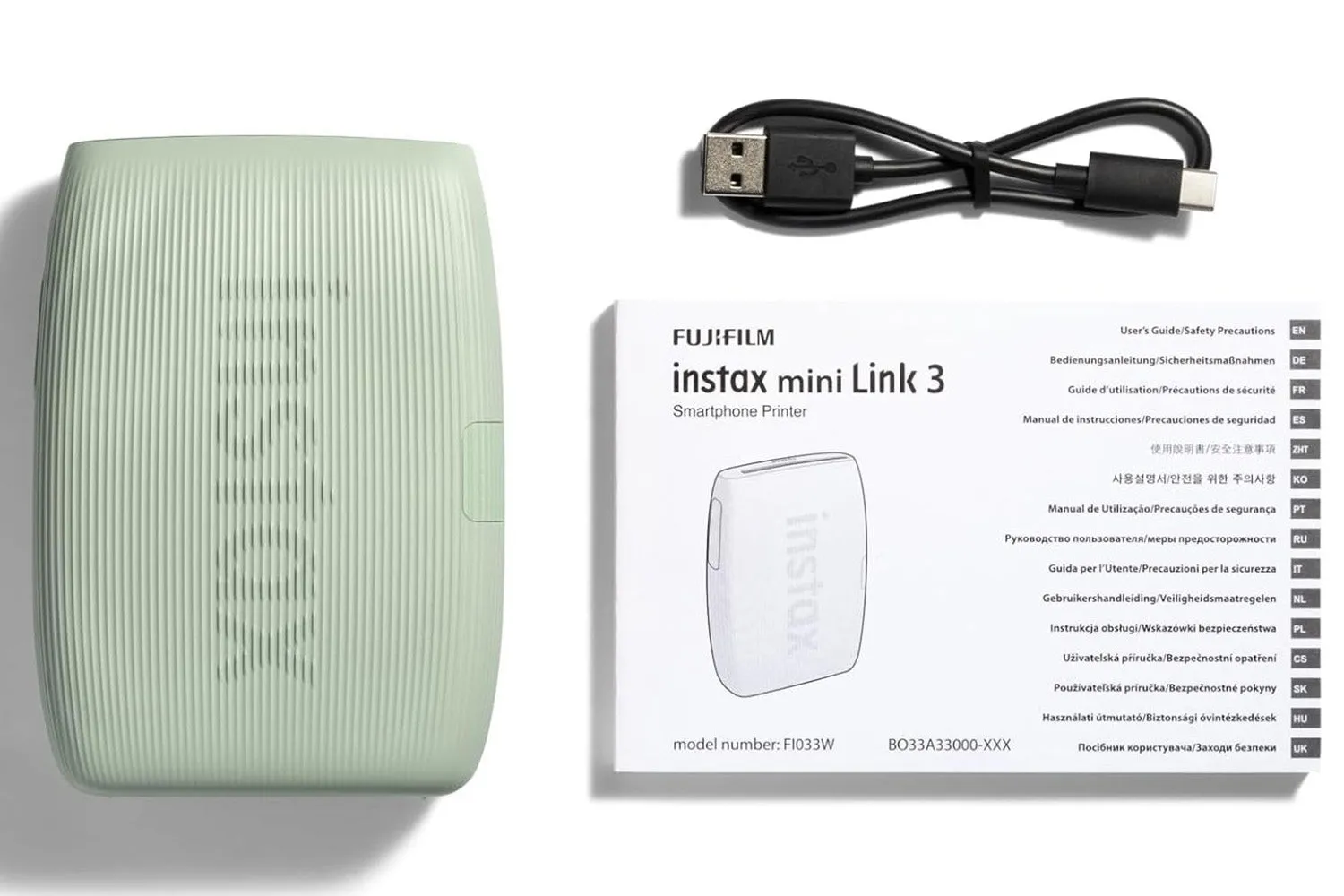 Fujifilm Instax Mini Link 3 Smartphone Printer | Sage Green