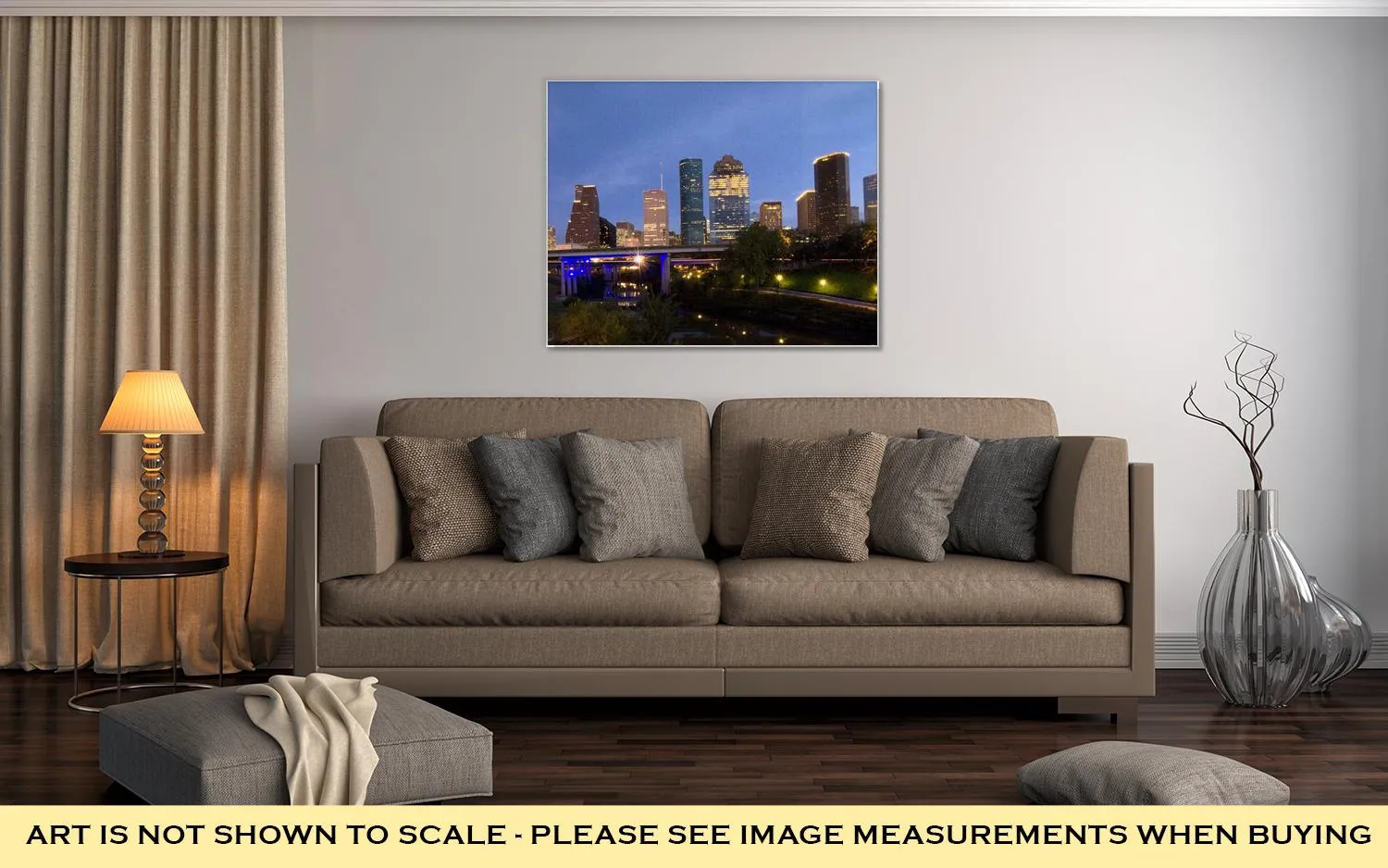 Gallery Wrapped Canvas, Houston Night Skyline