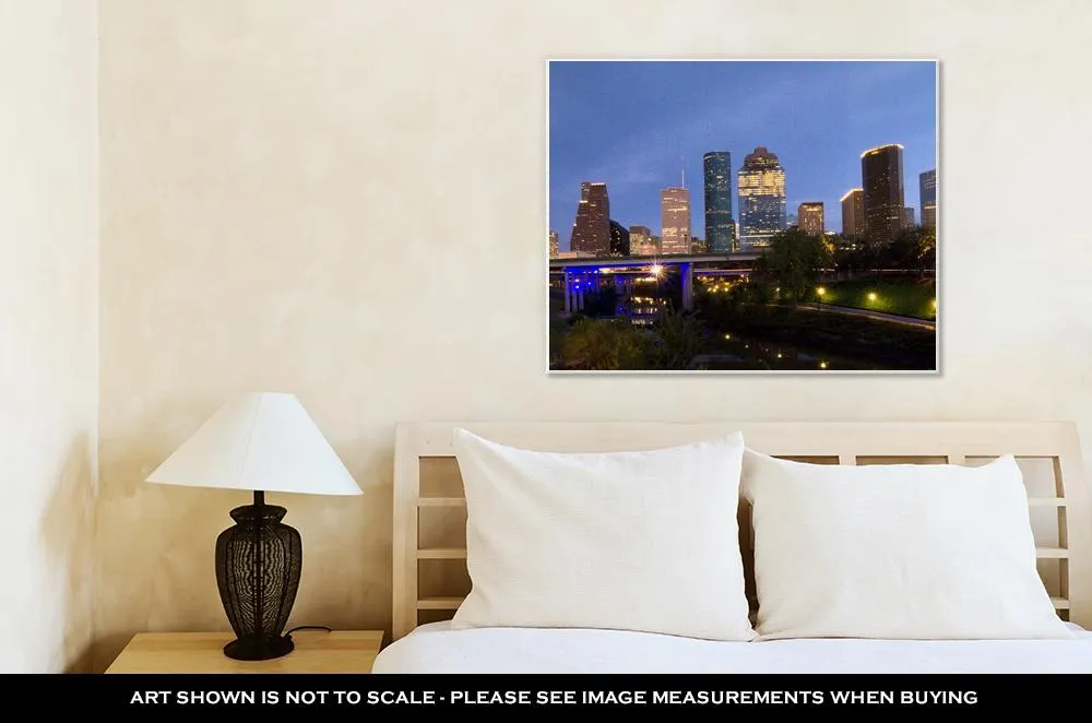 Gallery Wrapped Canvas, Houston Night Skyline