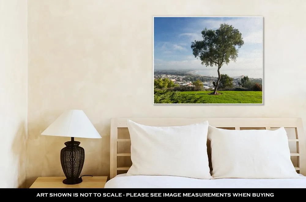 Gallery Wrapped Canvas, Panorama Of Ventura From Grant Park
