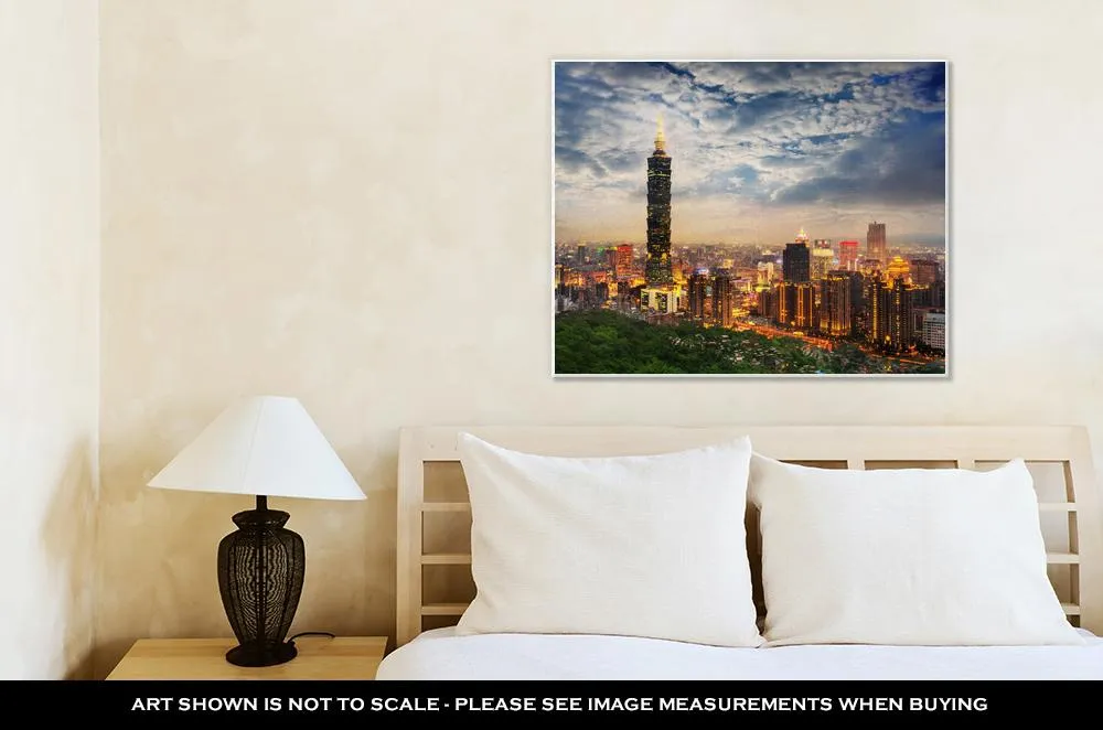 Gallery Wrapped Canvas, Taipei Taiwan Evening Skyline