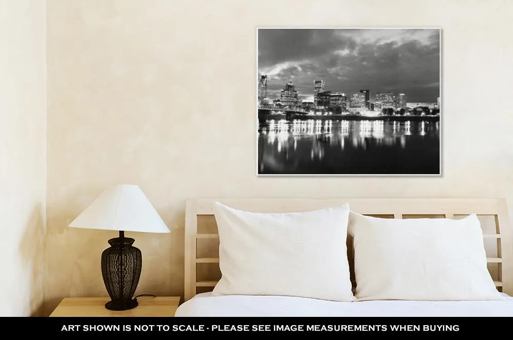 Gallery Wrapped Canvas, Willamette River Waterfront Portland Oregon Downtown City Skyline
