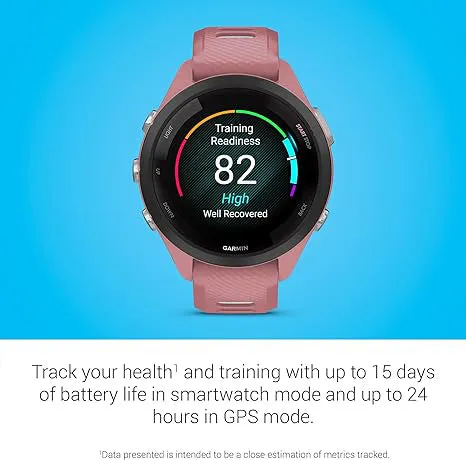 Garmin Light Pink Powder Gray Colorful Amoled Display Training Metrics Recovery Insights Forerunner 265S Running Smartwatch - 010-02810-05