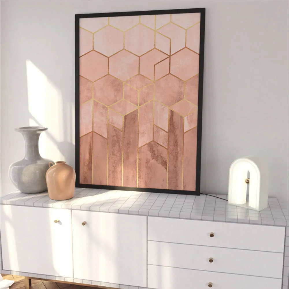 Geo Luxe Blush - Art Print