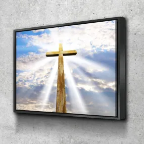 Gods Light Shining On The Cross Canvas - Christian Canvas Wall Art