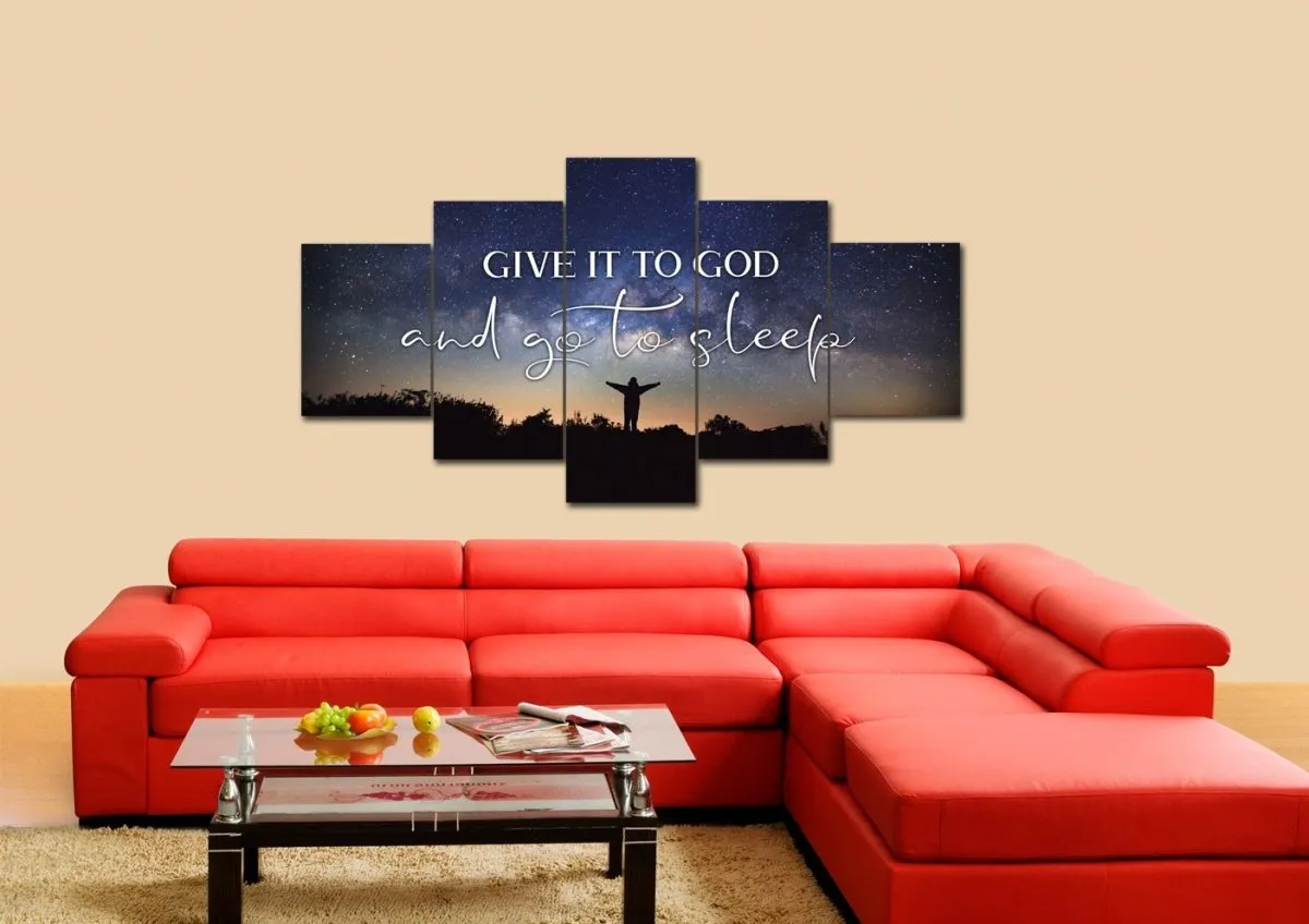 Grateful Night Give It To God And Go To Sleep Sign, Wall Art & Decor - Christian Canvas Wall Art