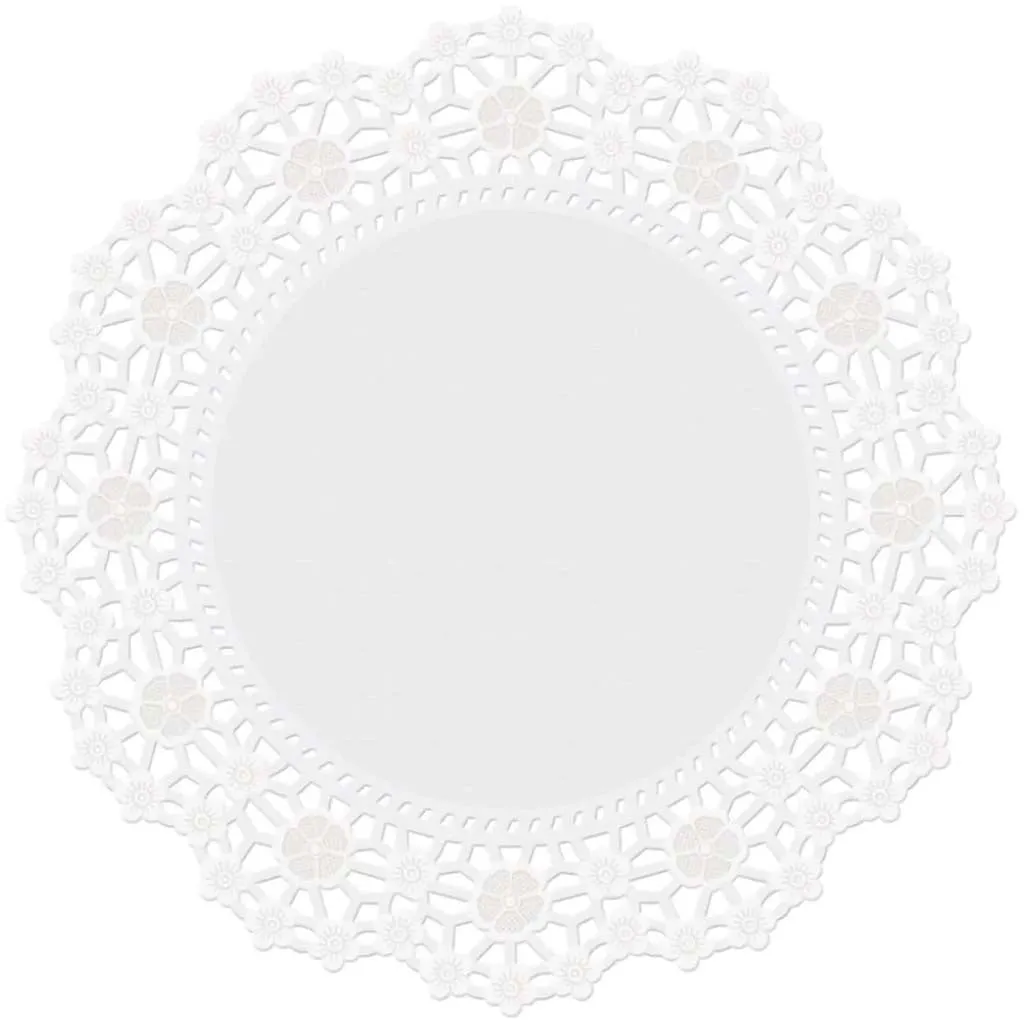 Greaseproof Doilies 10in Round White 10/Pkg