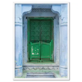 Green Doorway Jodhpur - Art Print