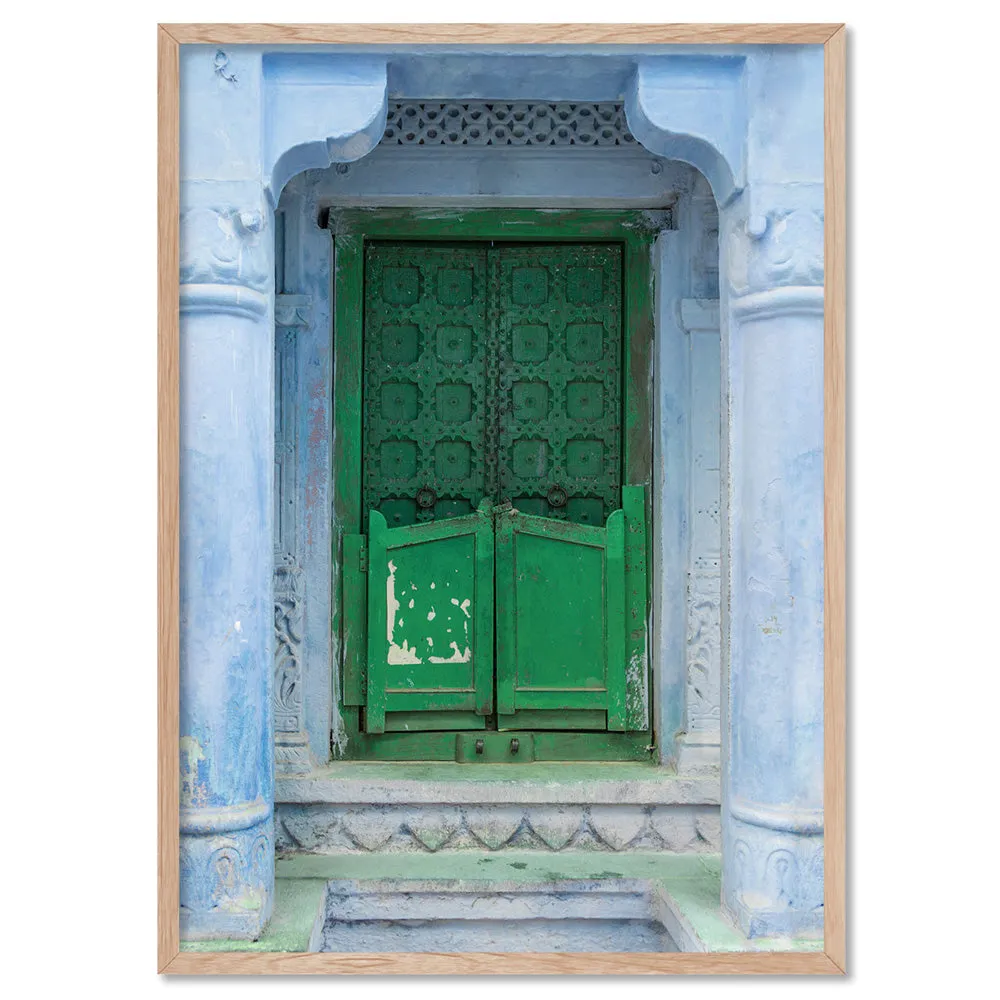 Green Doorway Jodhpur - Art Print