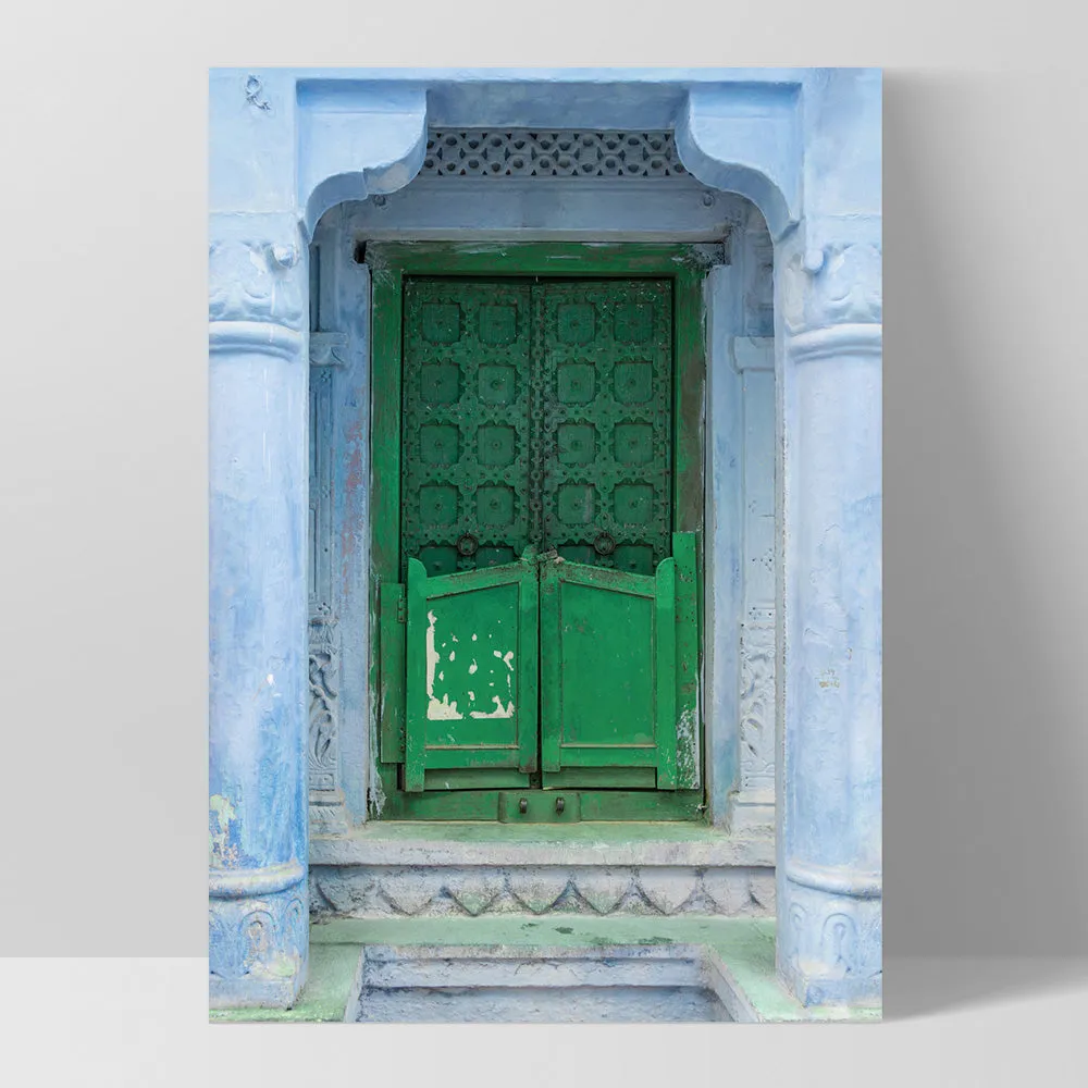 Green Doorway Jodhpur - Art Print