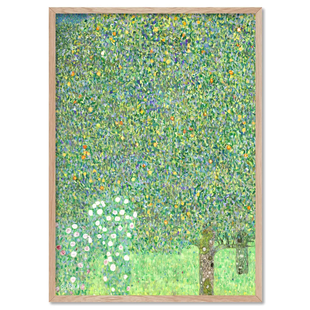 GUSTAV KLIMT | Rosebushes under the Trees - Art Print