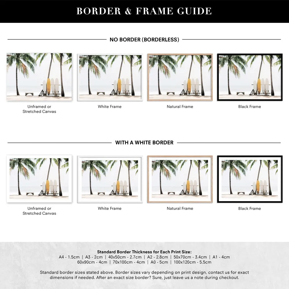 Hawaii Surfboards & Palms - Art Print
