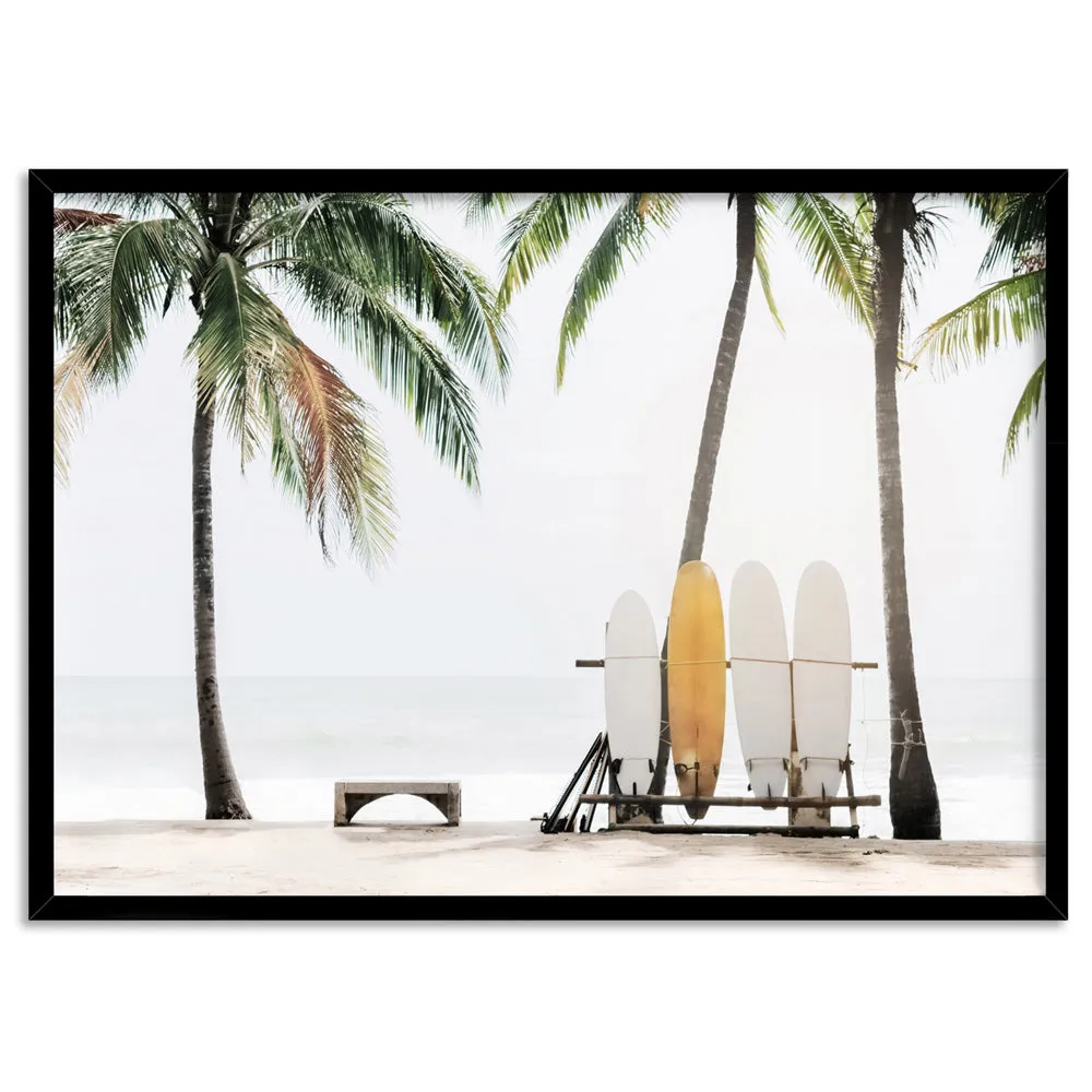 Hawaii Surfboards & Palms - Art Print