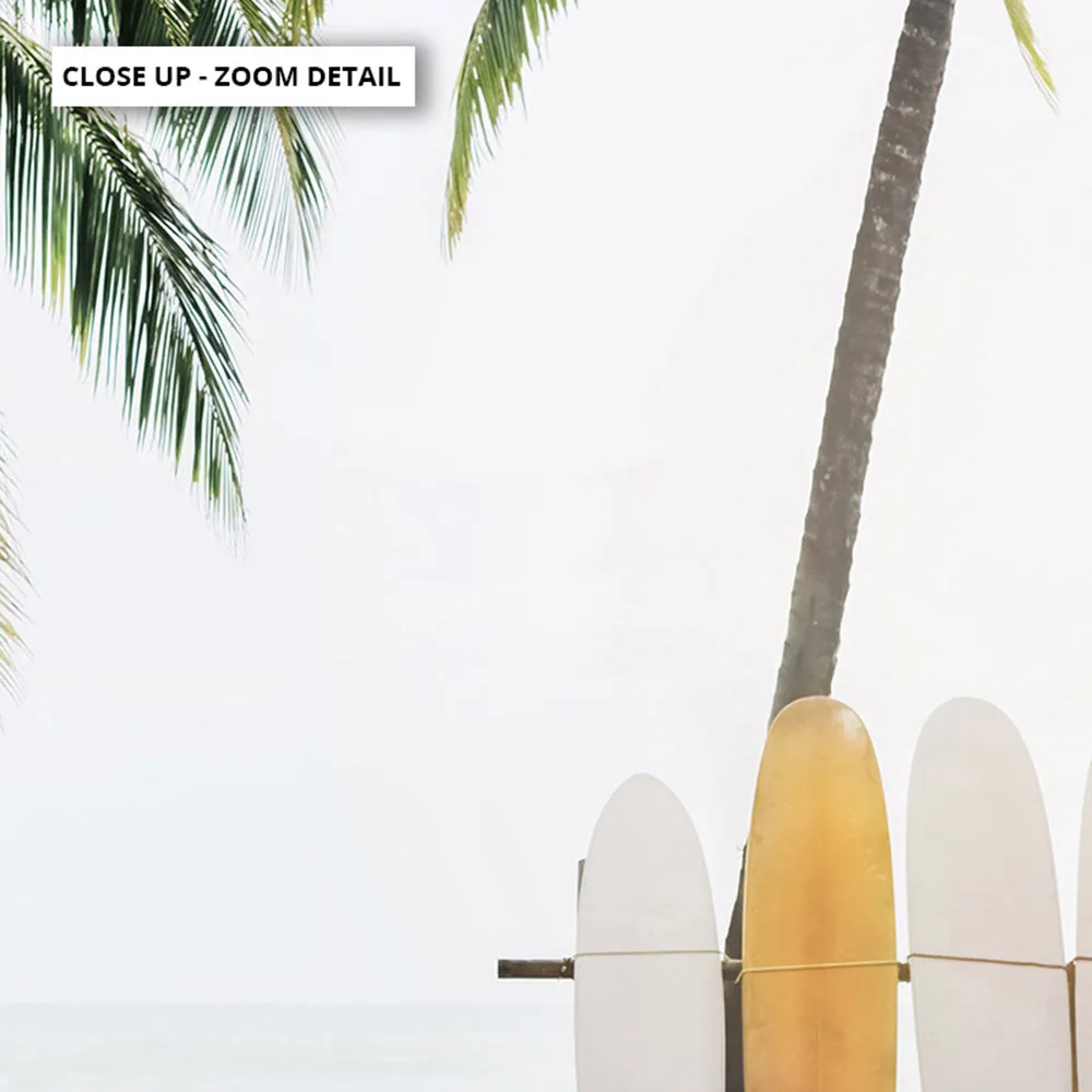 Hawaii Surfboards & Palms - Art Print