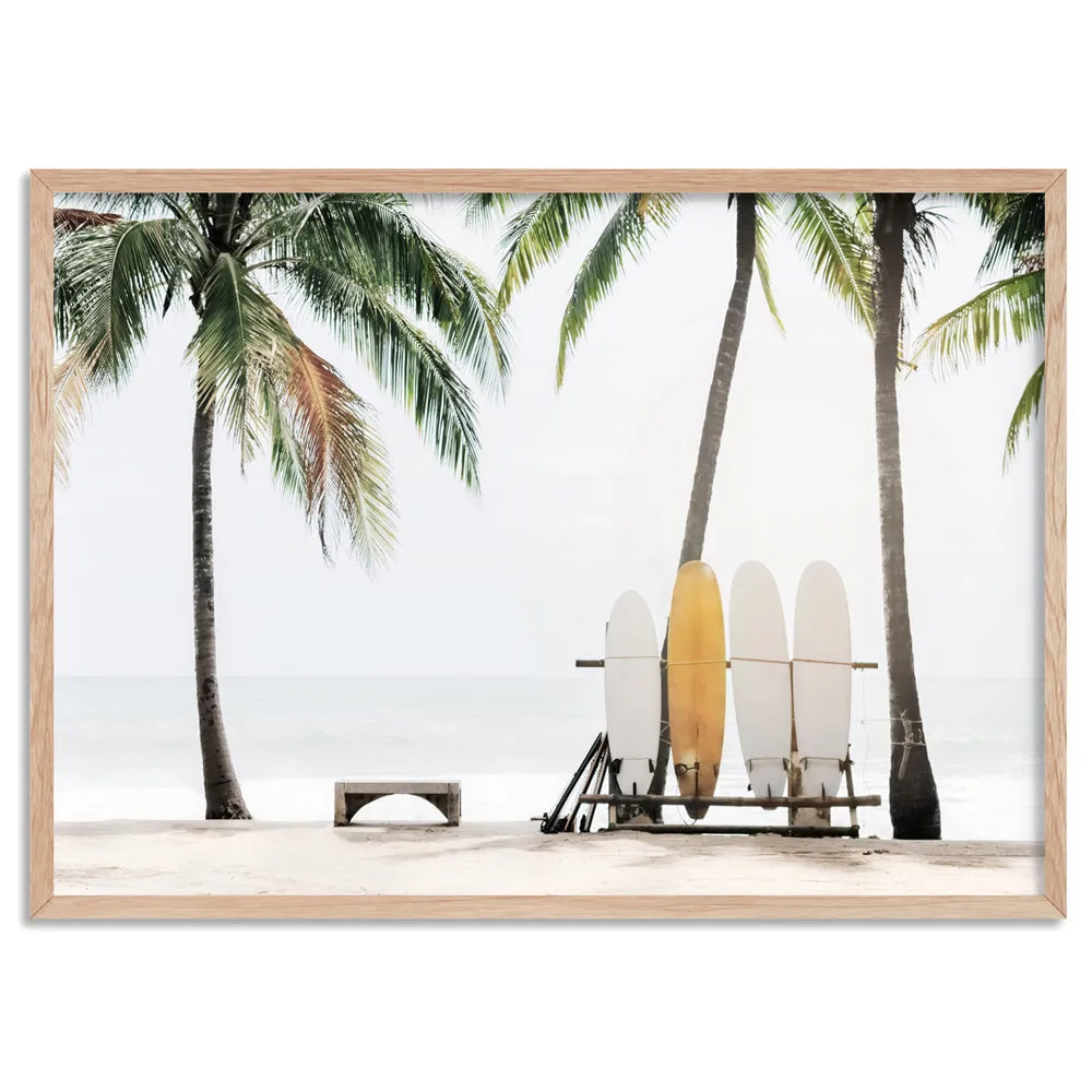 Hawaii Surfboards & Palms - Art Print