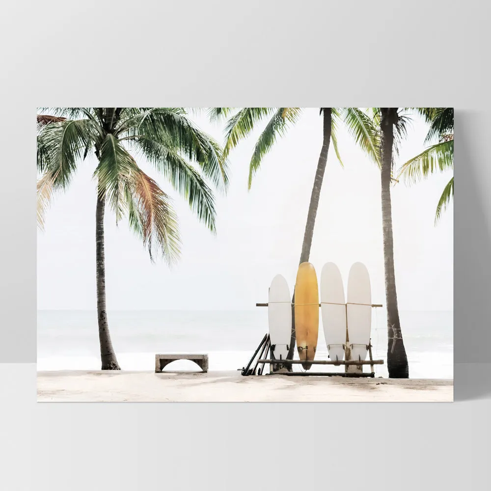 Hawaii Surfboards & Palms - Art Print