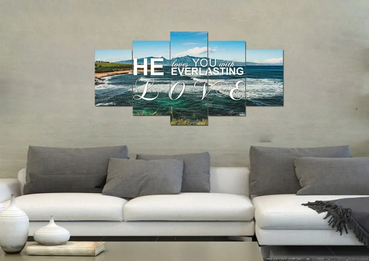 He Loves You With Everlasting Love Wall Art Canvas Print - Christian Canvas Wall Art