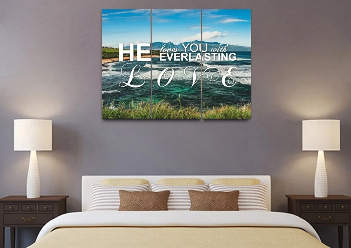 He Loves You With Everlasting Love Wall Art Canvas Print - Christian Canvas Wall Art