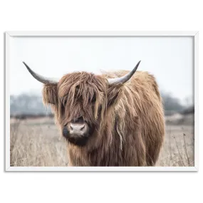 Highland Cow Landscape I - Art Print
