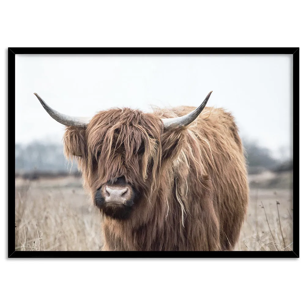 Highland Cow Landscape I - Art Print