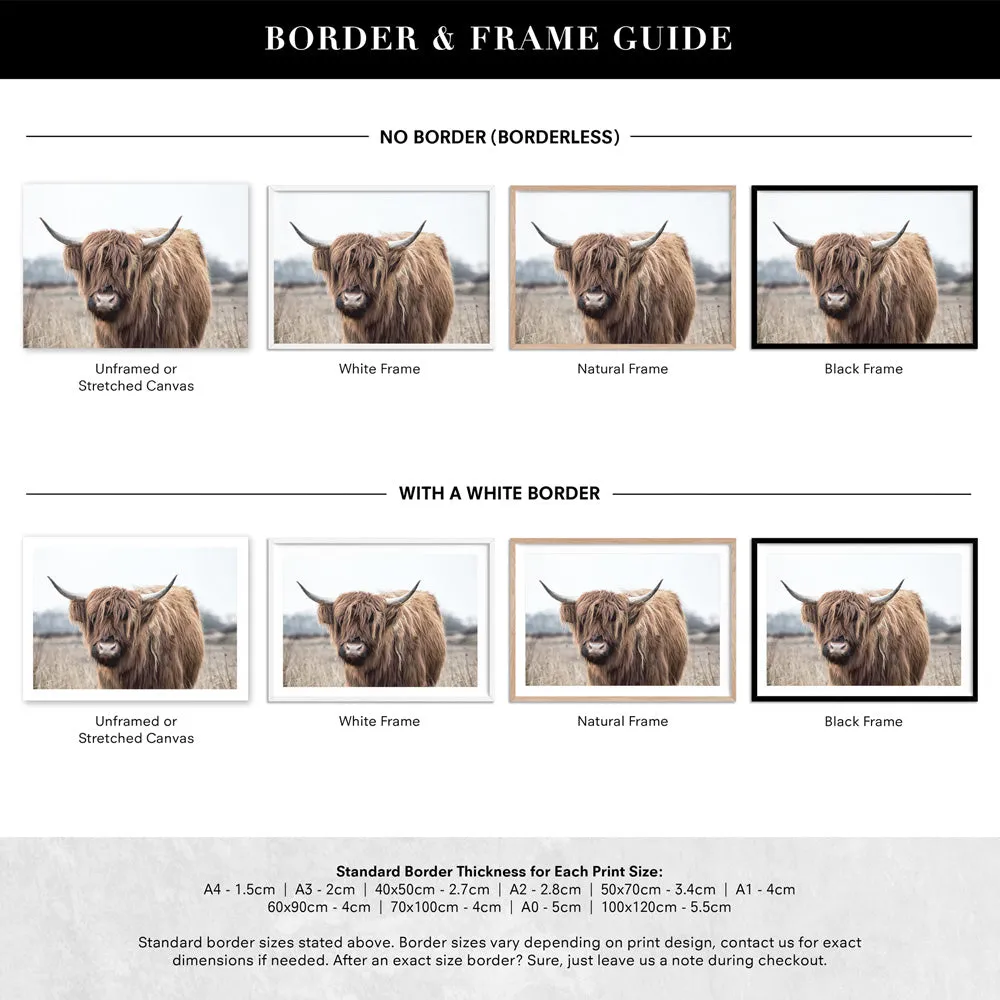 Highland Cow Landscape I - Art Print