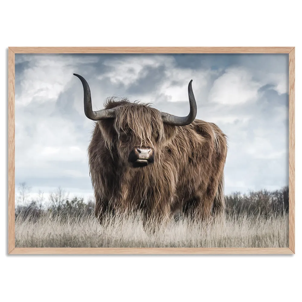 Highland Cow Landscape II - Art Print