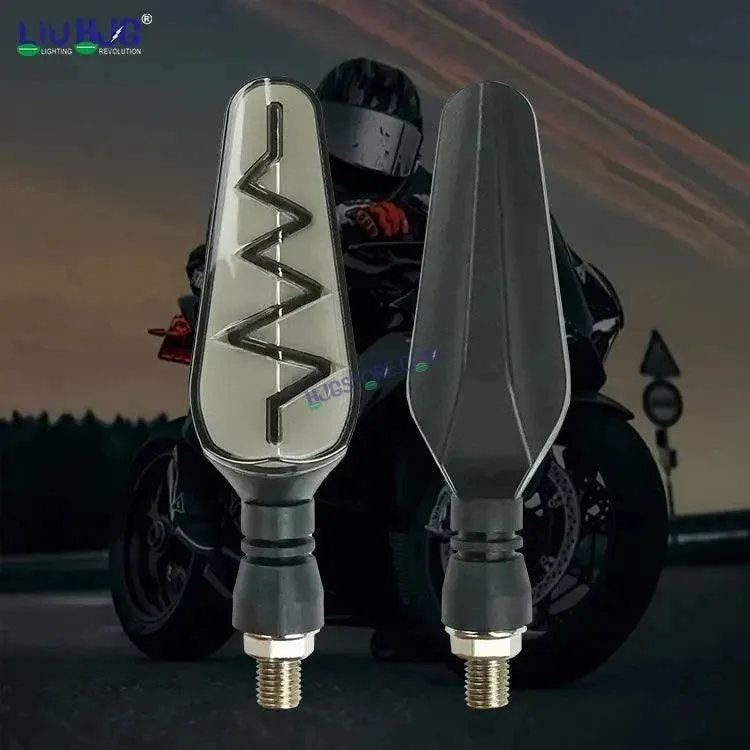 HJG Bike Heartbeat Indicator Waterproof Flexible Blinker Bright LED Indicators Universal For All Bike Models Motorcycle Turn Signal Lights HJG Indicator with DRL Heartbeat Indicator