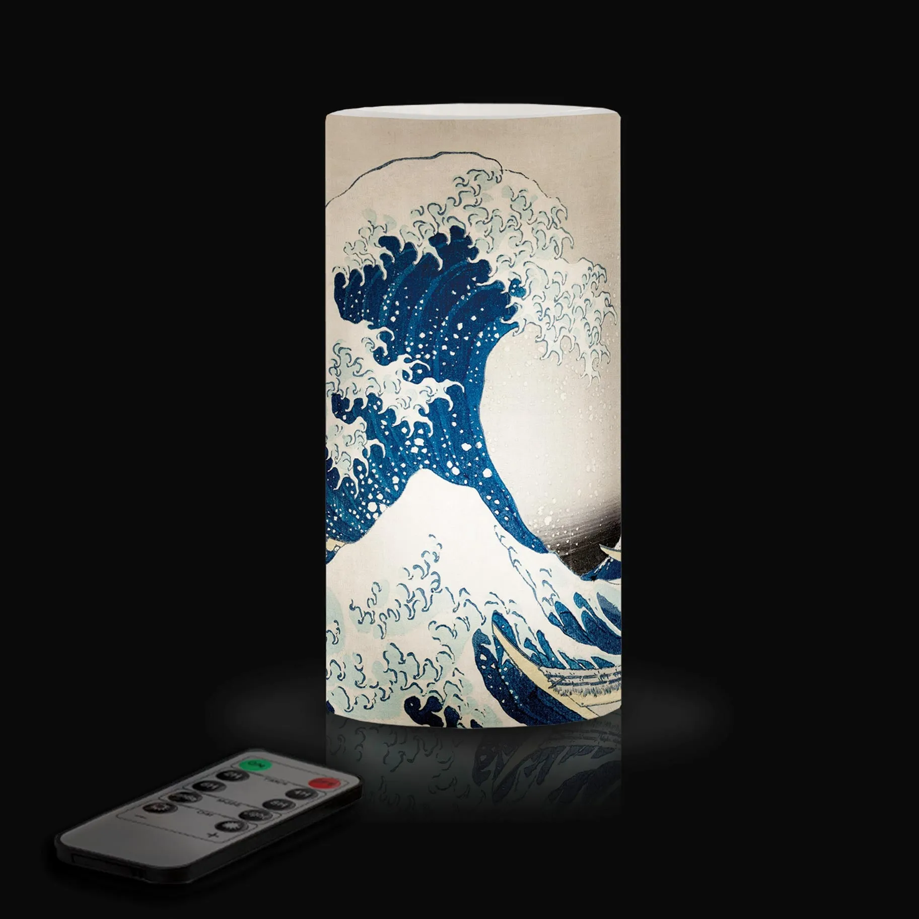Hokusai The Great Wave 6" LED Real Wax Candle with Remote