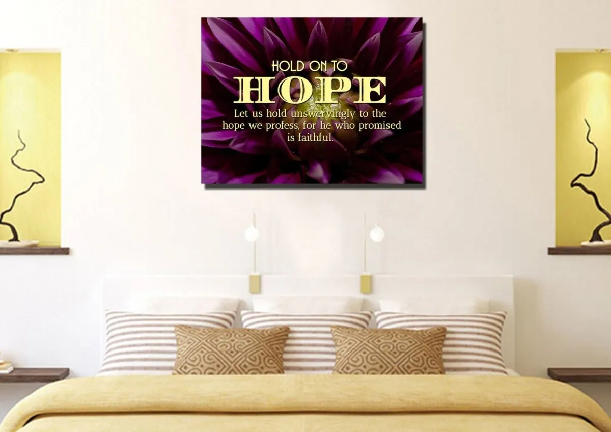 Hold Onto Hope Wall Art Canvas Print - Christian Canvas Wall Art
