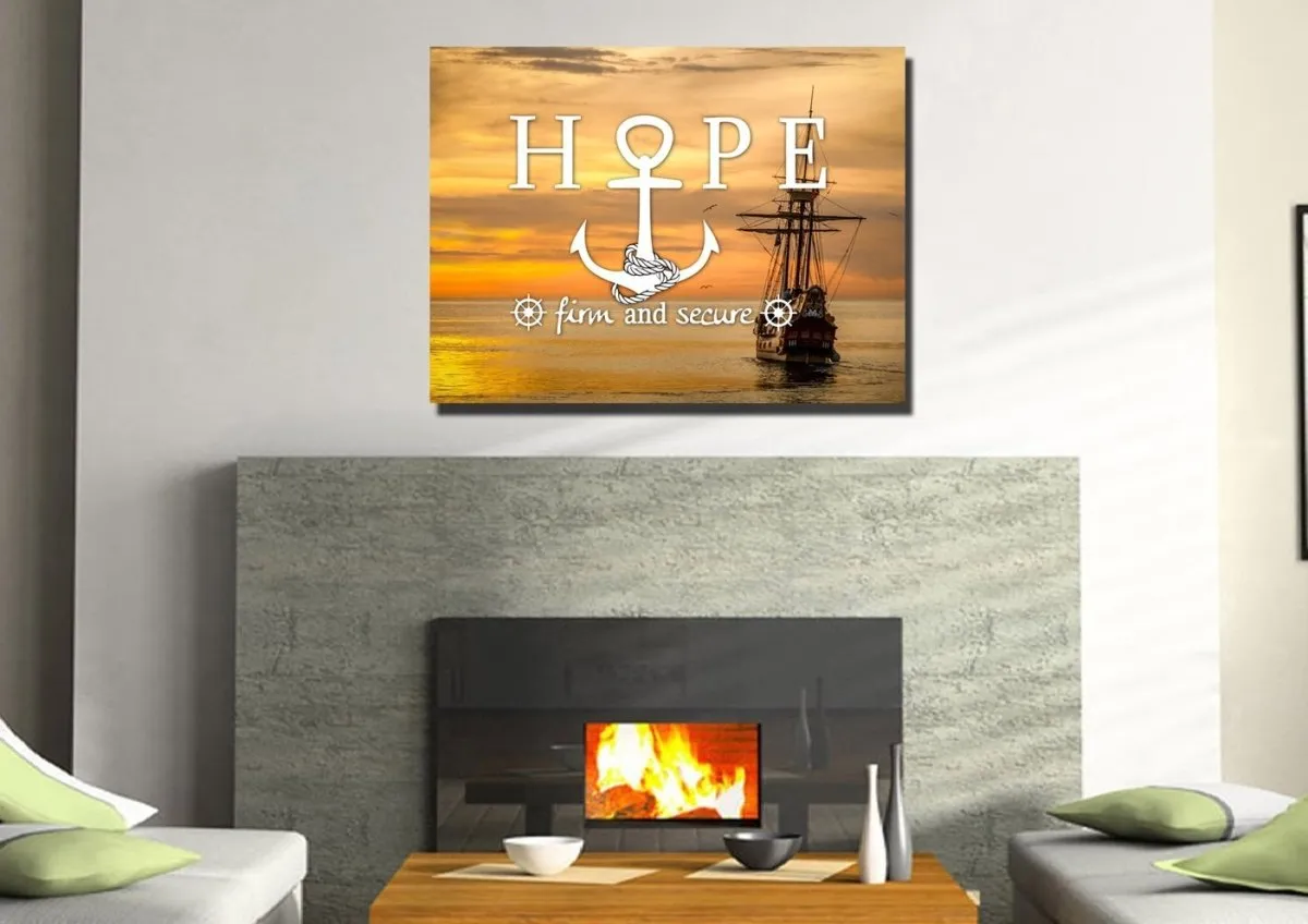 Hope Firm And Secure Wall Art Canvas Print - Christian Canvas Wall Art