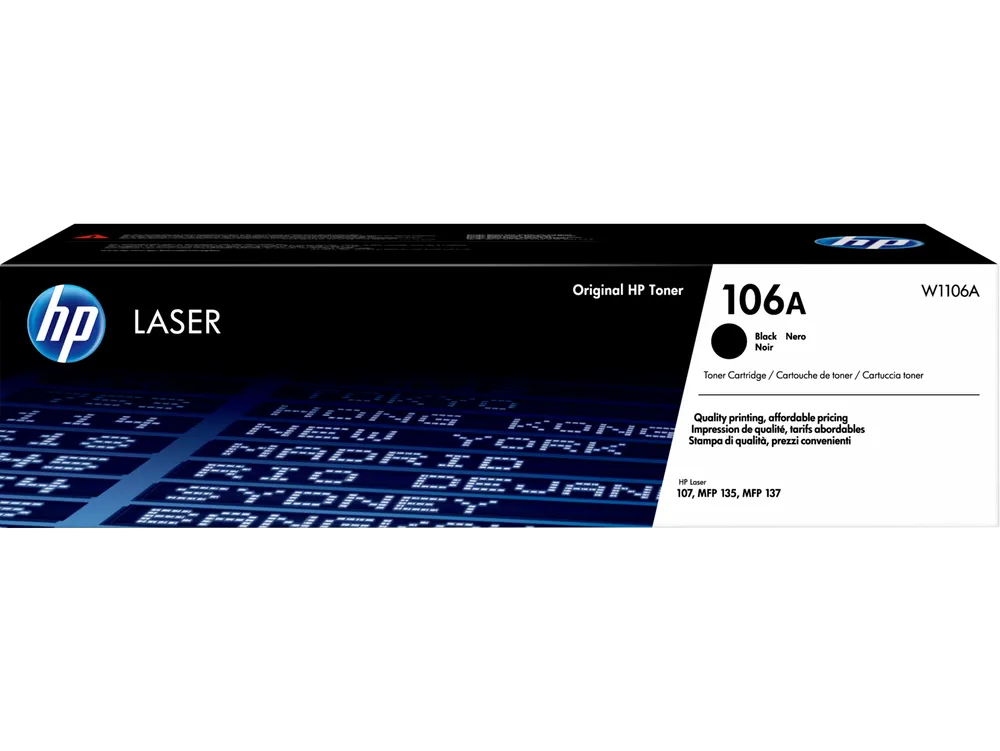HP 106A Black Original Laser Toner Cartridge (W1106A), O-H-W1106A-BK