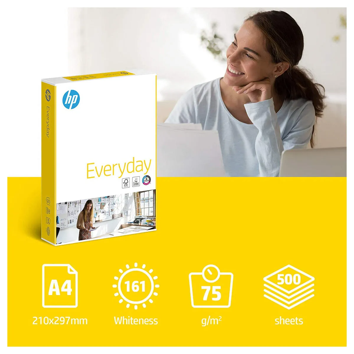 HP Everyday Laser and Inkjet Printing A4 Paper 75gsm 500 Sheets
