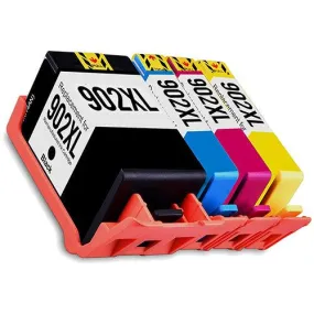 HP Ink 902 XL (HP902XL INK),High Yield Set Of 4 Remanufactured Inkjets For Use With HP Officejet