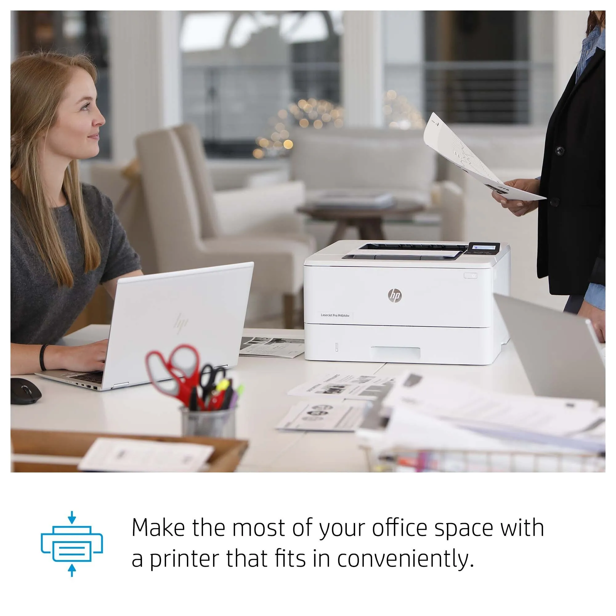 HP LaserJet Pro M404n, Print, Fast first page out speeds; Compact Size; Energy Efficient; Strong Security