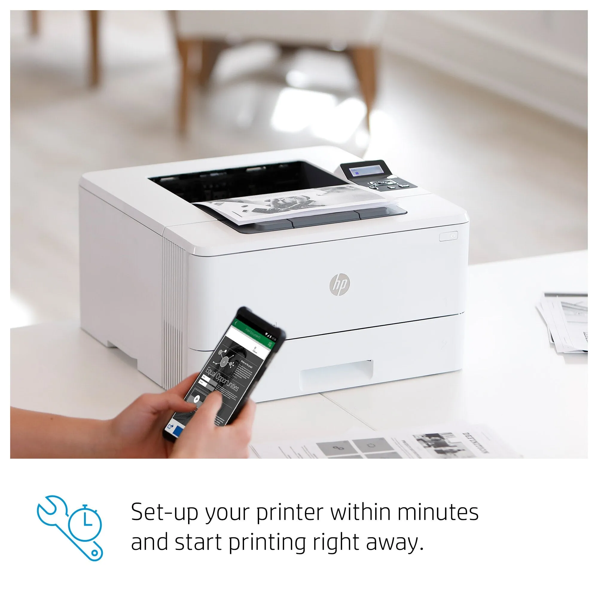 HP LaserJet Pro M404n, Print, Fast first page out speeds; Compact Size; Energy Efficient; Strong Security