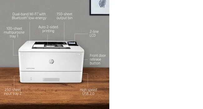 HP LaserJet Pro M404n, Print, Fast first page out speeds; Compact Size; Energy Efficient; Strong Security
