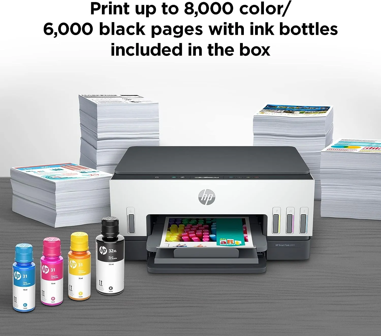 HP Smart Tank 6001 Wireless Cartridge-Free, All-In-One Ink Printer, with up to 2 years of ink