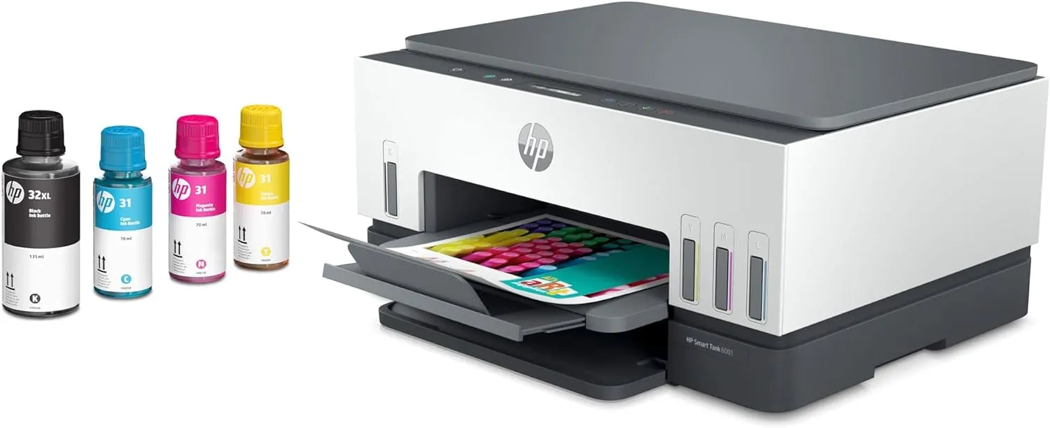 HP Smart Tank 6001 Wireless Cartridge-Free, All-In-One Ink Printer, with up to 2 years of ink