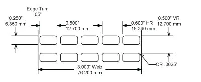 Identco TTL101-403-10 .50x.25 Gloss White Polyimide Thermal Transfer Labels