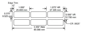 Identco TTL105-433-10 1.0x.375 Ultra-Durable Gloss White Polyimide Thermal Transfer Labels