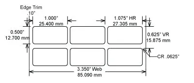 Identco TTL106-423-10 1.0x.50 Low Profile Gloss White Polyimide Thermal Transfer Labels