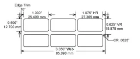 Identco TTL106-451-10 1.0x.50 ESD Semi-Gloss White Polyimide Thermal Transfer Labels