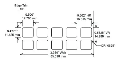 Identco TTL112-423-10 .50 x .4375 Low Profile Gloss White Polyimide Thermal Transfer Labels