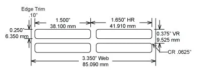 Identco TTL114-433-10 1.5x.25 Ultra-Durable Gloss White Polyimide Thermal Transfer Labels