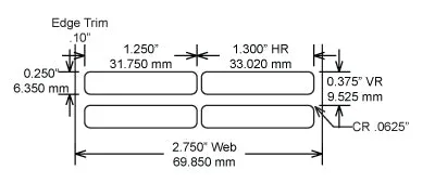 Identco TTL118-701-10 1.25x.25 Matte White Polyester Thermal Transfer Labels
