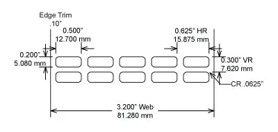 Identco TTL121-423-10 .50x.20 Low Profile Gloss White Polyimide Thermal Transfer Labels