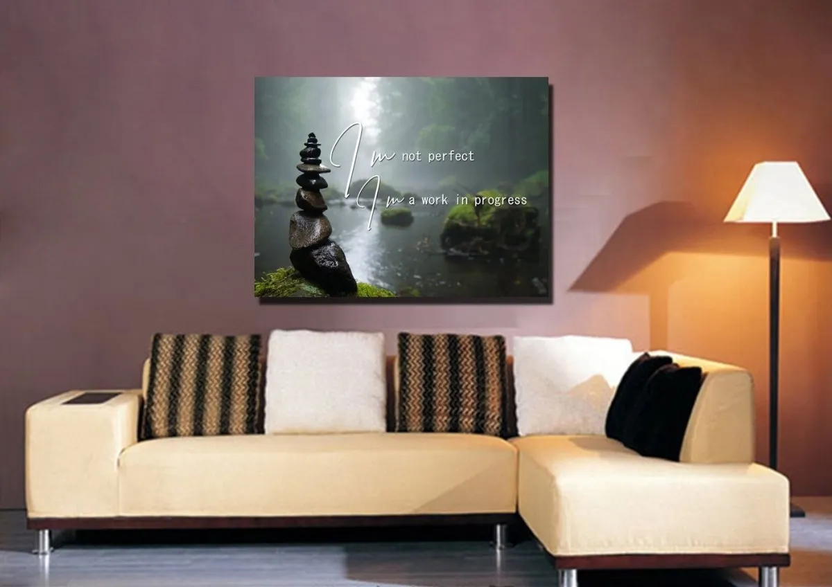 I'm Not Perfect Im A Work In Progress Wall Art Canvas Print - Christian Canvas Wall Art