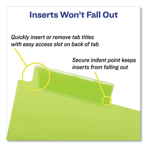 Insertable Big Tab Plastic Dividers, 8-tab, 11 X 8.5, Assorted, 1 Set